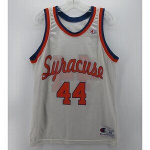 VINTAGE Syracuse Derrick Coleman Jersey 40 White Champion Basketball 90s